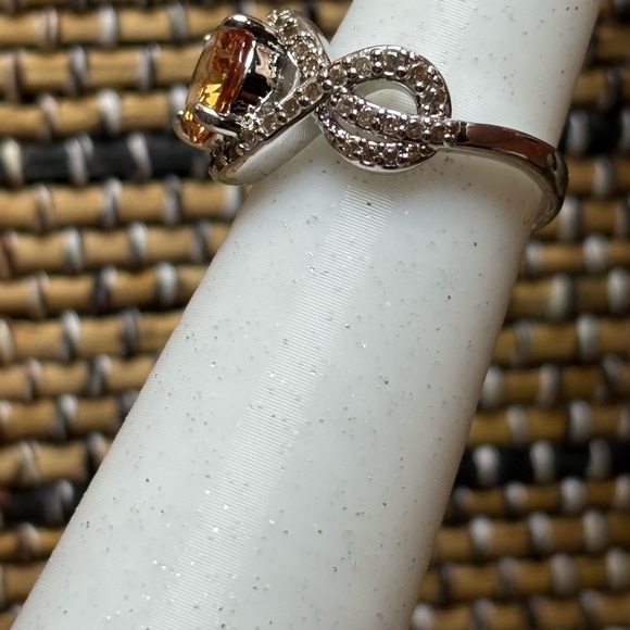 Bomb Party OG Ring- Lab Created Smoky Topaz on Rhodium - Picture 3 of 4